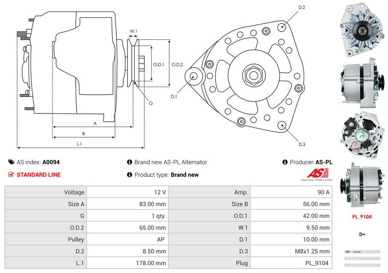AS-PL A0094 Alternator