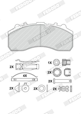 Sada brzdových destiček, kotoučová brzda FCV1373BFE