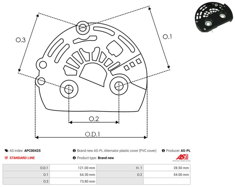 AS-PL APC0042S Protective Cap, alternator