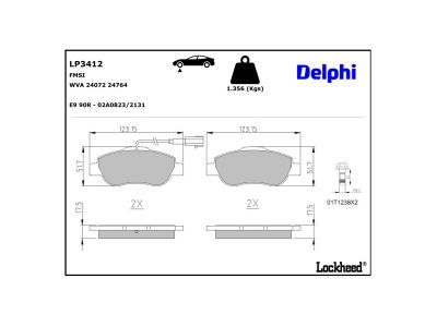 DELPHI LP3412 - Brake Pad Set, disc brake