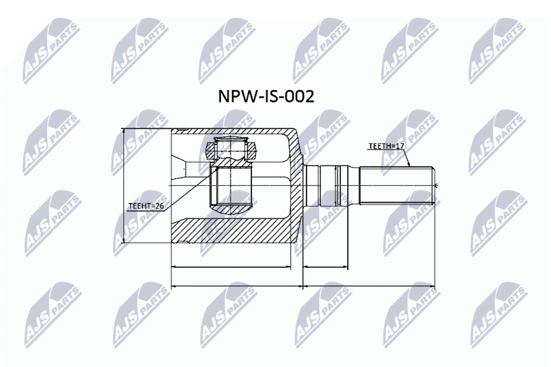 NTY csuklókészlet, hajtótengely NPW-IS-002