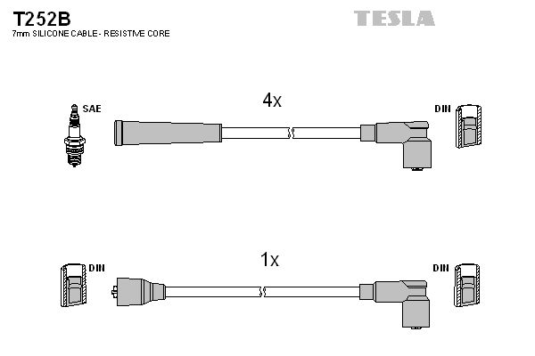 Комплект проводів високої напруги, Tesla T252B