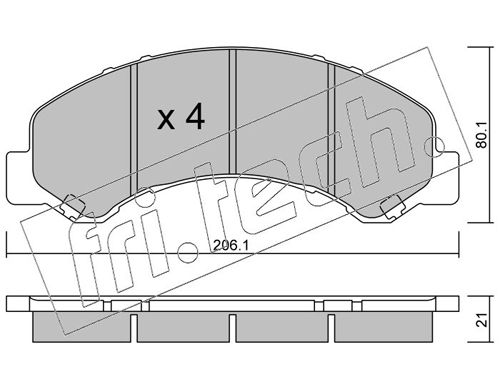 fri.tech. fékbetétkészlet, tárcsafék 637.0