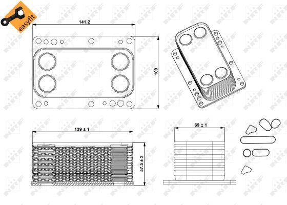 NRF 31339 Oil Cooler, engine oil