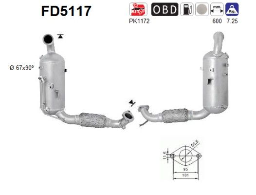 AS FD5117 Soot/Particulate Filter, exhaust system