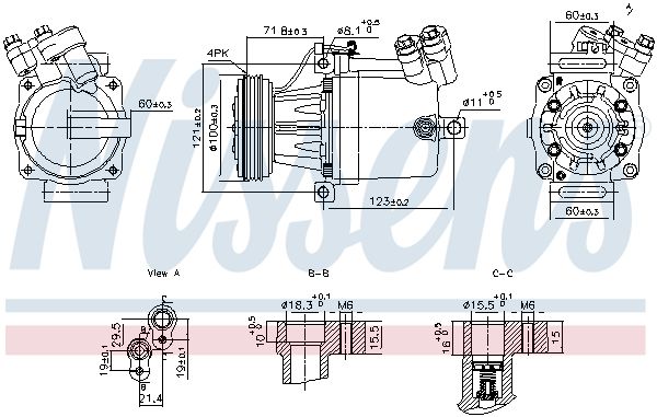 NISSENS Compressor, airconditioning 890950