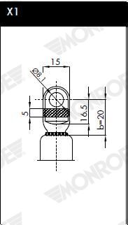MONROE ML5421 Gas Spring, bonnet