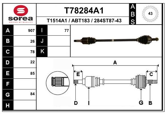 EAI hajtótengely T78284A1