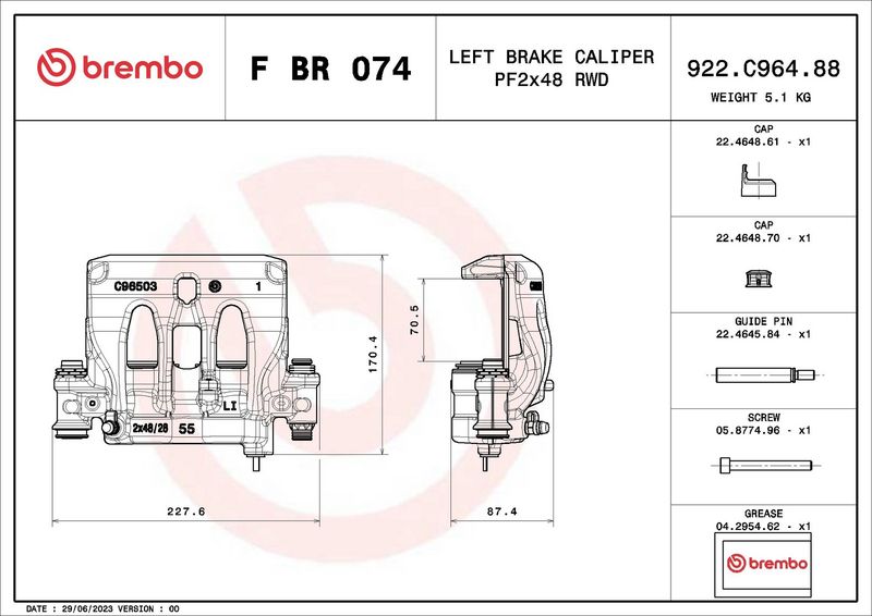 BREMBO F BR 074 Brake Caliper