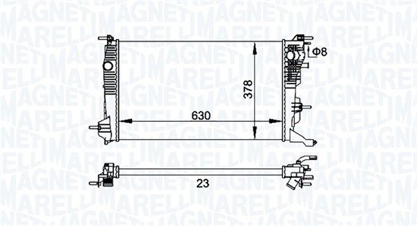 Радіатор, система охолодження двигуна, Magneti Marelli 350213158300