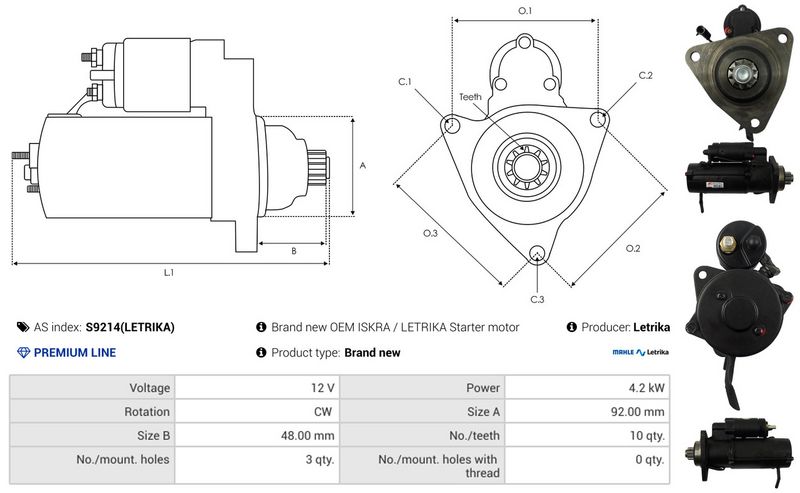 AS-PL S9214(LETRIKA) Starter
