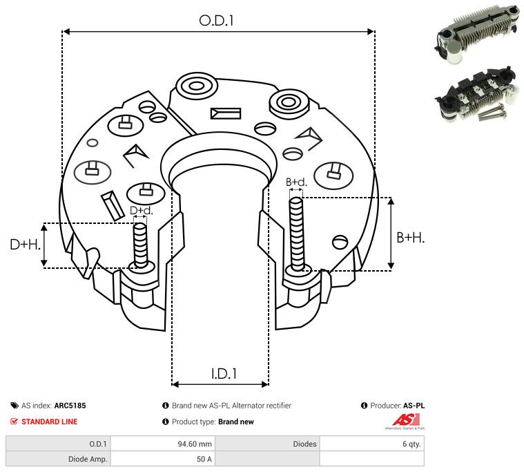 AS-PL ARC5185 Rectifier, alternator