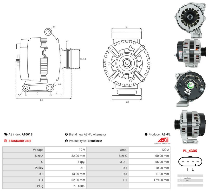 Generaator, AS-PL A1061S