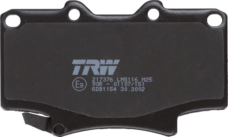 Piduriklotsi komplekt, ketaspidur, TRW GDB1154