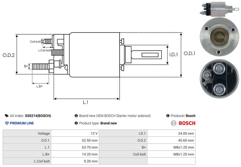 AS-PL SS0214(BOSCH) Solenoid Switch, starter