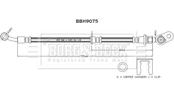 BORG & BECK fékcső BBH9075