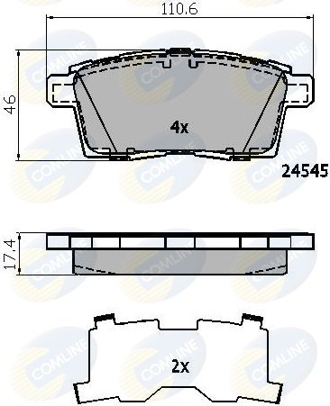 Комплект гальмівних накладок, дискове гальмо, Comline CBP01731