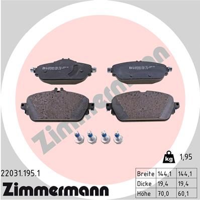 Колодки гальмівні ZIMMERMANN 220311951