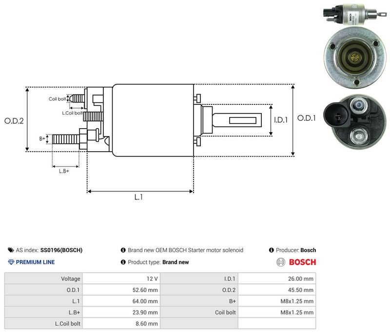 AS-PL SS0196(BOSCH) Solenoid Switch, starter