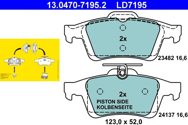 set placute frana,frana disc 13.0470-7195.2 ATE