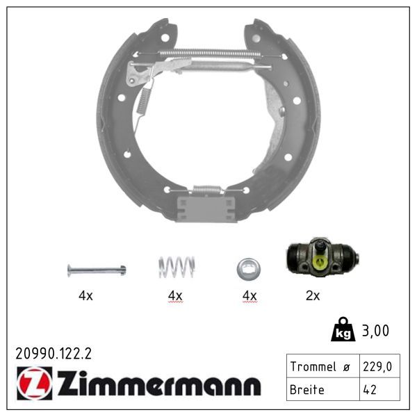 комплект спирачна челюст ZIMMERMANN