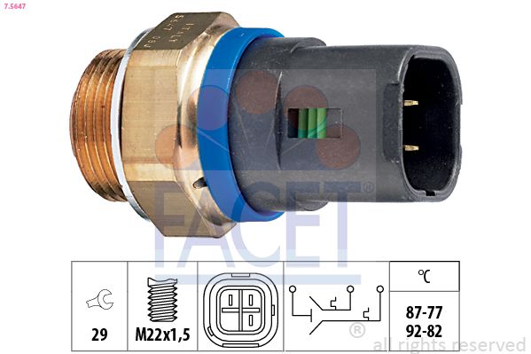 FACET hőkapcsoló, hűtőventilátor 7.5647