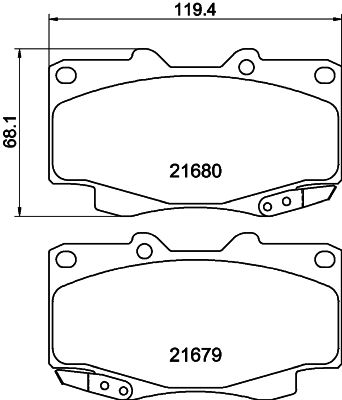 HELLA fékbetétkészlet, tárcsafék 8DB 355 020-811