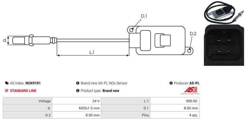 AS-PL NOX9101 NOx Sensor, urea injection