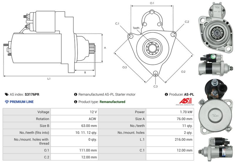 AS-PL S3176PR Starter