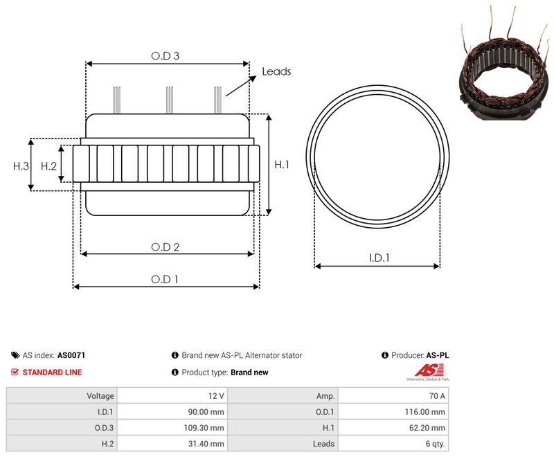 Staator, generaator, AS-PL AS0071