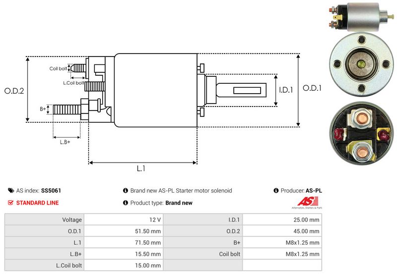 AS-PL SS5061 Solenoid Switch, starter