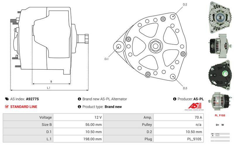 AS-PL A9277S Alternator
