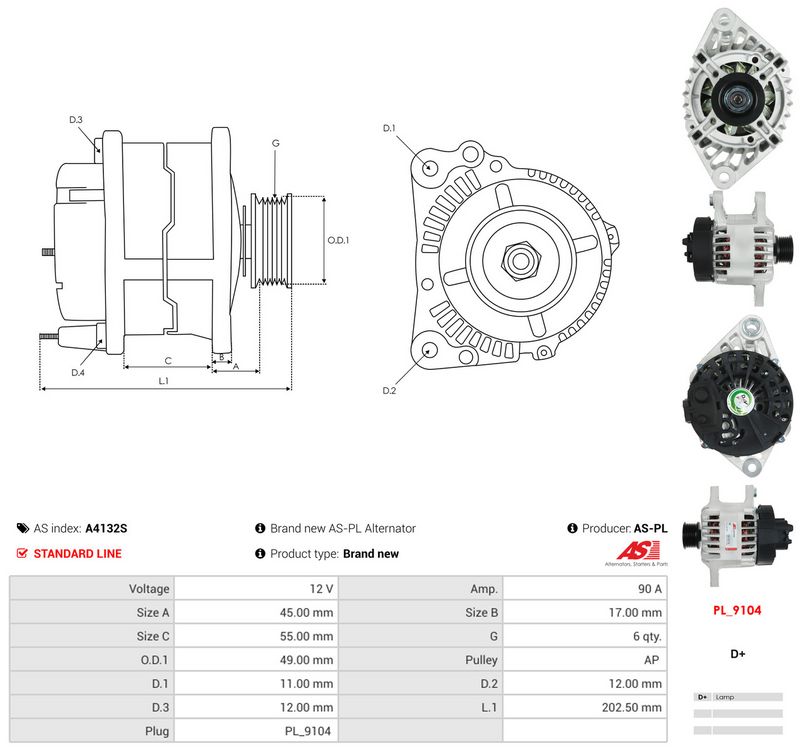 Generaator, AS-PL A4132S