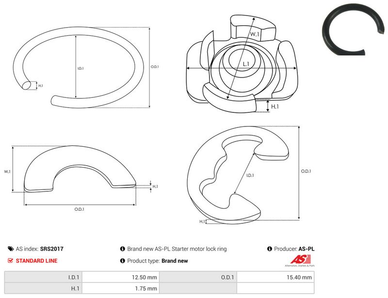 AS-PL SRS2017 Repair Kit, starter