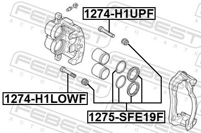 Ремонтний комплект, гальмівний супорт, Febest 1275-SFE19F