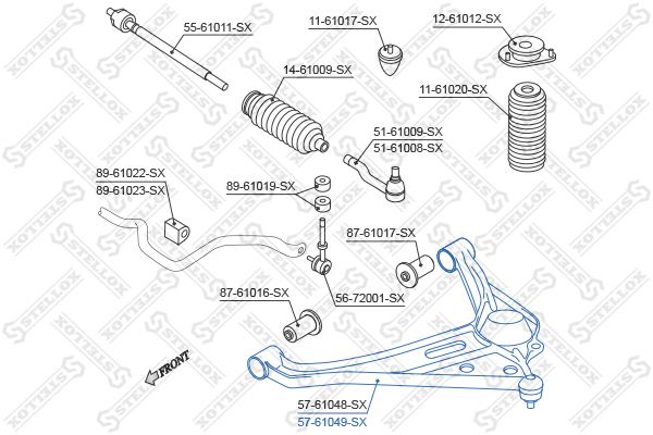 STELLOX 57-61049-SX Control/Trailing Arm, wheel suspension