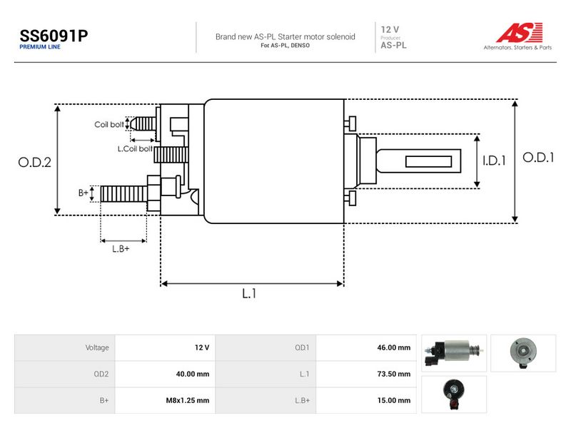 Magnetlülitus, starter, AS-PL SS6091P
