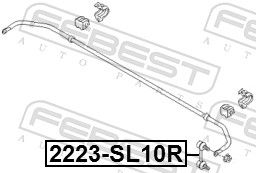 Тяга/стійка, стабілізатор, Febest 2223-SL10R