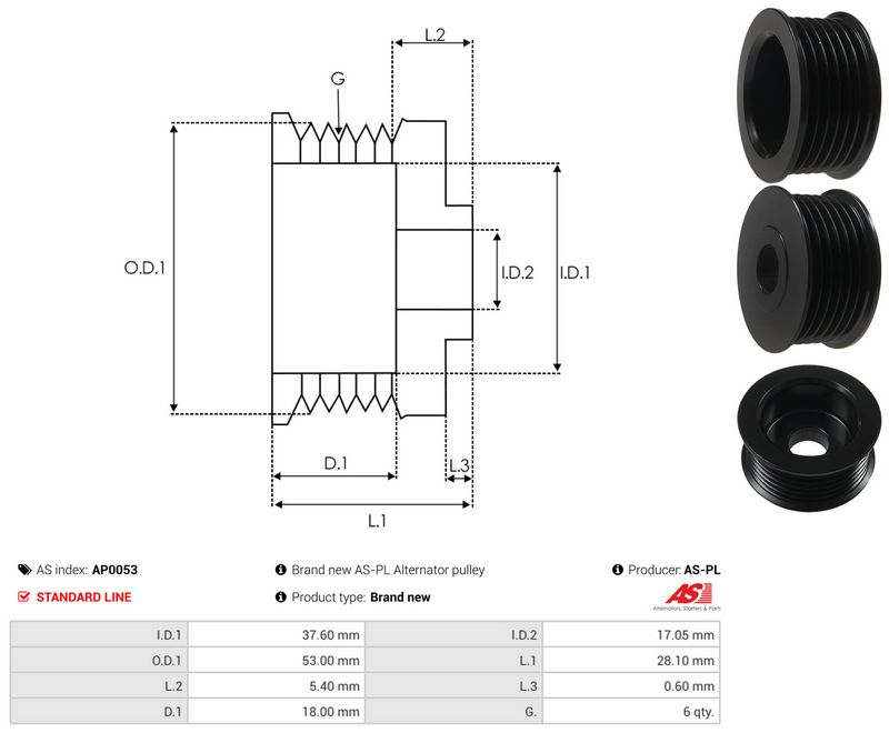 Rihmaratas, generaator, AS-PL AP0053