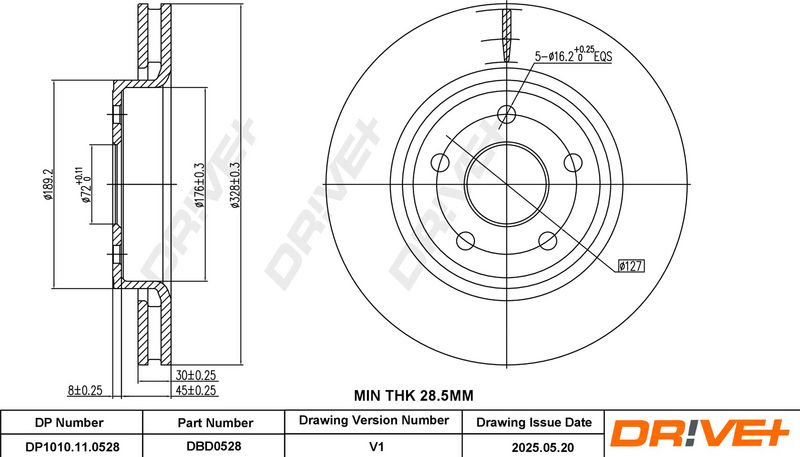 Disc frana DP1010.11.0528 Dr!ve+
