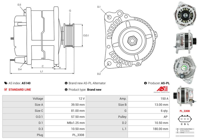 AS-PL A5140 Alternator