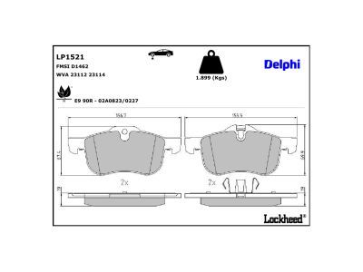 set placute frana,frana disc LP1521 DELPHI