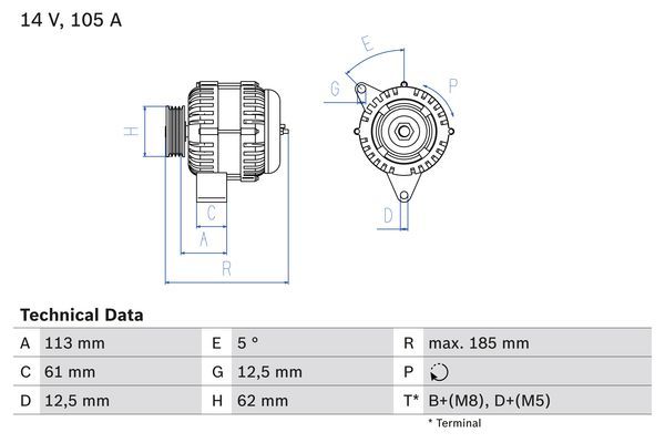 Генератор, Bosch 0986048791