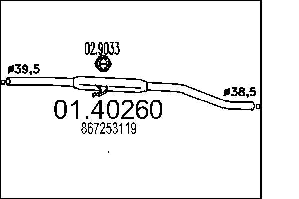 MTS kipufogócső 01.40260