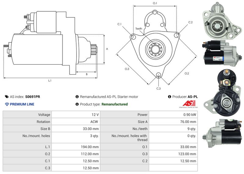 AS-PL S0691PR Starter