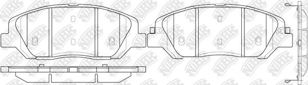 Комплект гальмівних накладок, дискове гальмо, Nibk PN0446