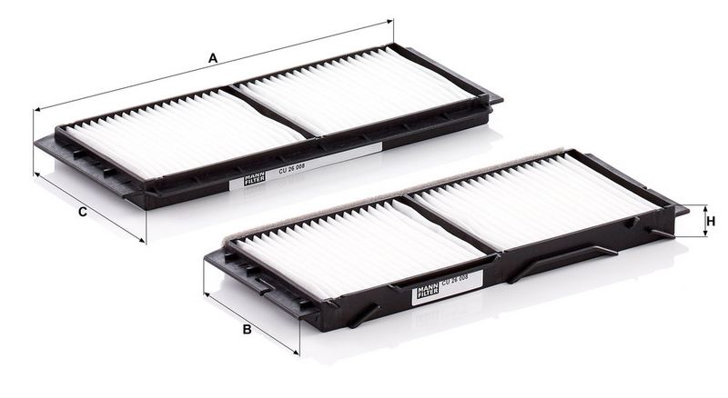 Filter, salongiõhk, MANN-FILTER CU 26 008-2