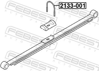 Комплект кріплень, листова ресора, Febest 2133-001