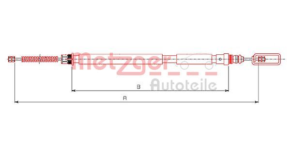 METZGER huzal, rögzítőfék 491.4