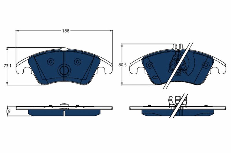 Комплект гальмівних накладок, дискове гальмо, Trw GDB1737BTE